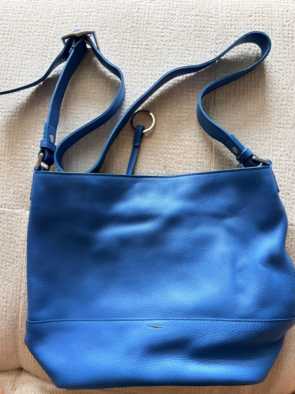 Shinola Blue Leather Crossbody Shoulder Bag